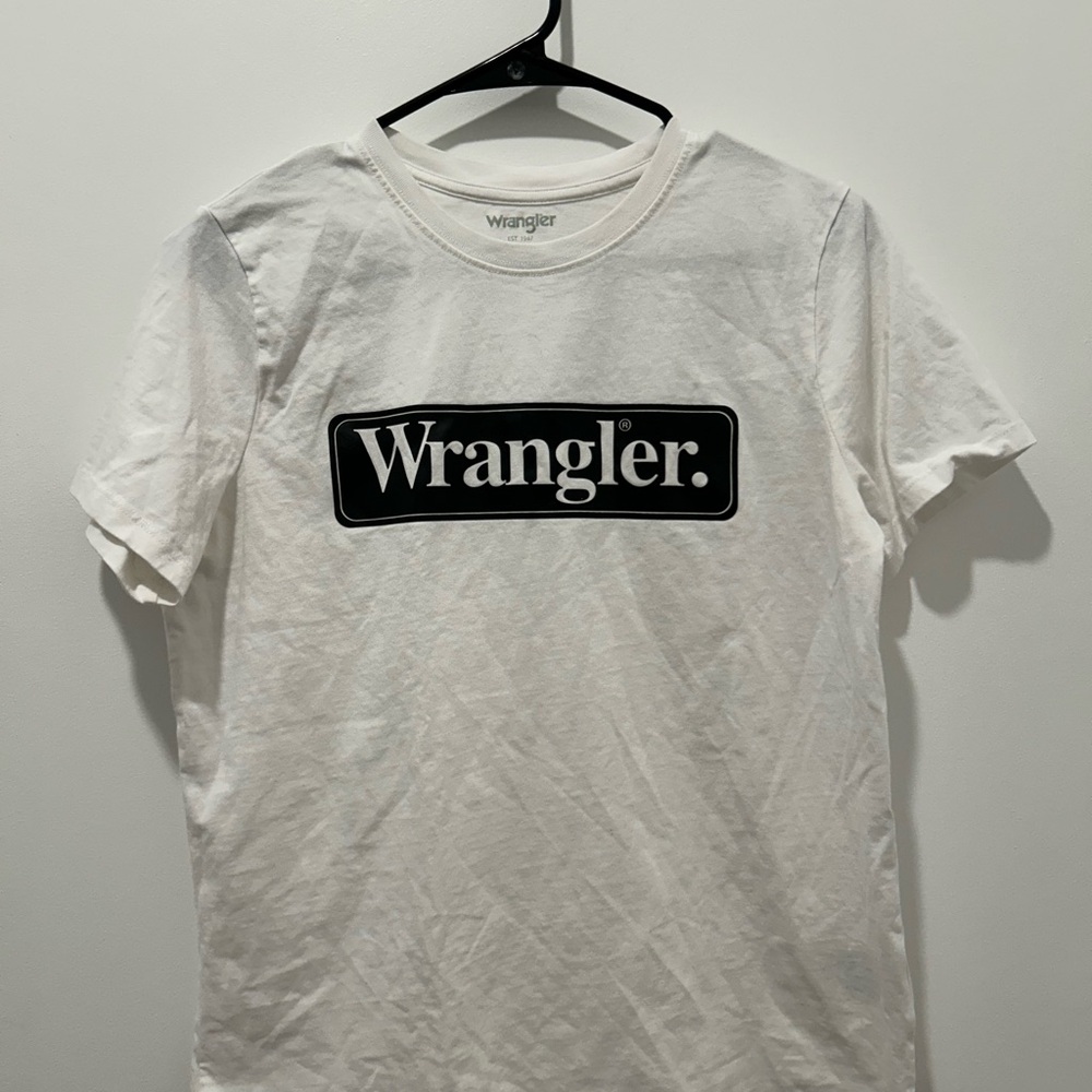Wrangler White Logo Crew Neck Tee